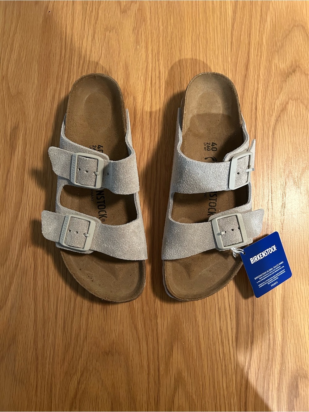 Birkenstock Arizona Sandals - Suede in Oyster Size 40 (9-9.5) NIB